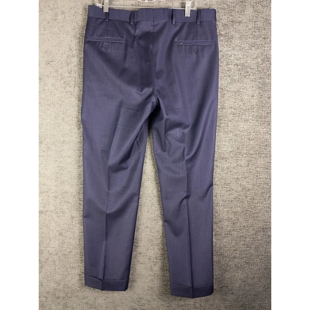 Set of 2 Brooks Brothers 1818 Regent Dress Pants Mens 35‎ Navy Pleated 100% Wool